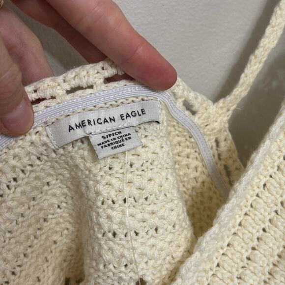NWOT American Eagle Boho Music Festival Crochet Tie Front Cami Tank - Size S - Picture 3 of 6